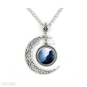 Newest Cheap Moon Shape Sweater Chain Necklace