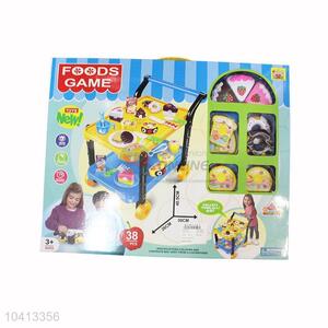 Pretend Play Preschool Kitchen Toy Plastic Cake Fruit with Carts