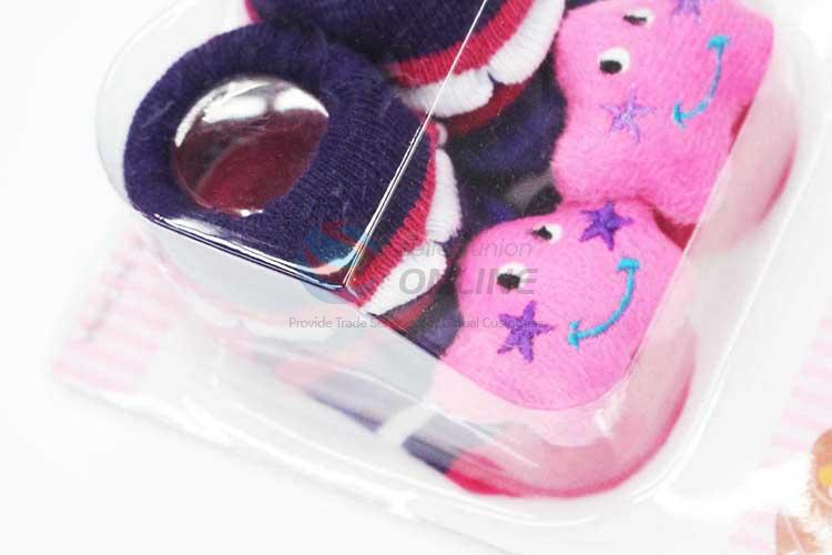 3D Pink Star Pattern Cotton Baby Sock