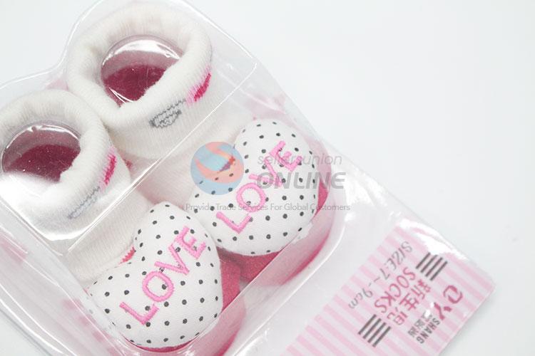 3D Heart Dotted Cotton Kids Baby Sock