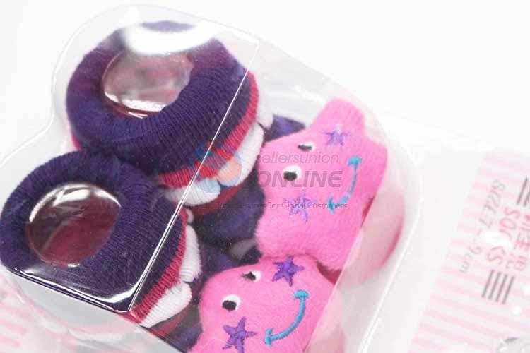 3D Pink Star Pattern Cotton Baby Sock