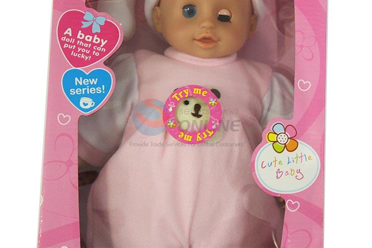 Wholesale Nice 16 cun Baby Doll with Feeding-bottle and IC for Sale