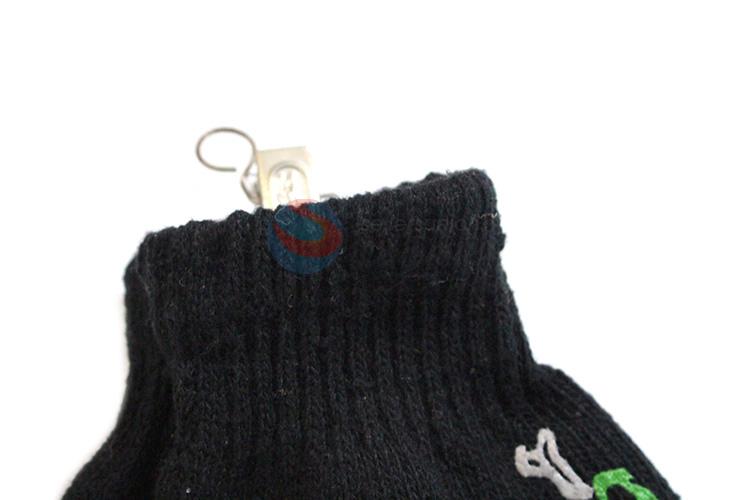 Wholesale half-finger skull warm knitted gloves for adults