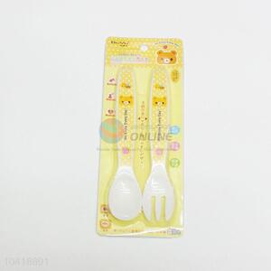 Wholesale Cartoon Nontoxic Safty Children Fork and Spoon Set