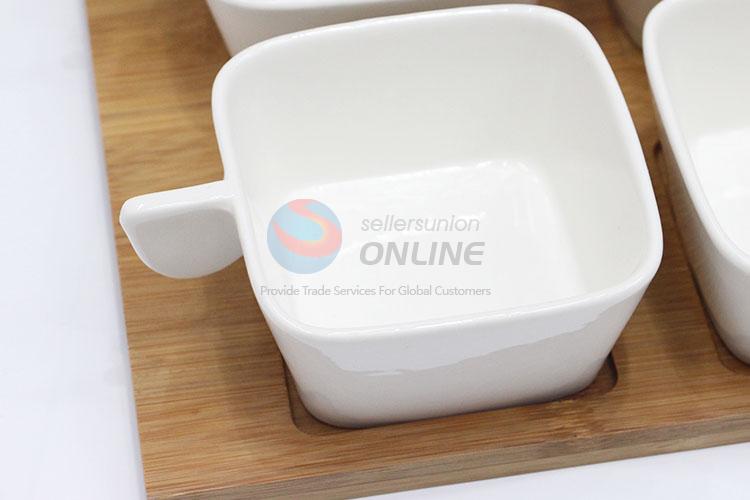 Nice Design Ceramic Plate Dishes Snacks Dried Fruit Plate with Handle