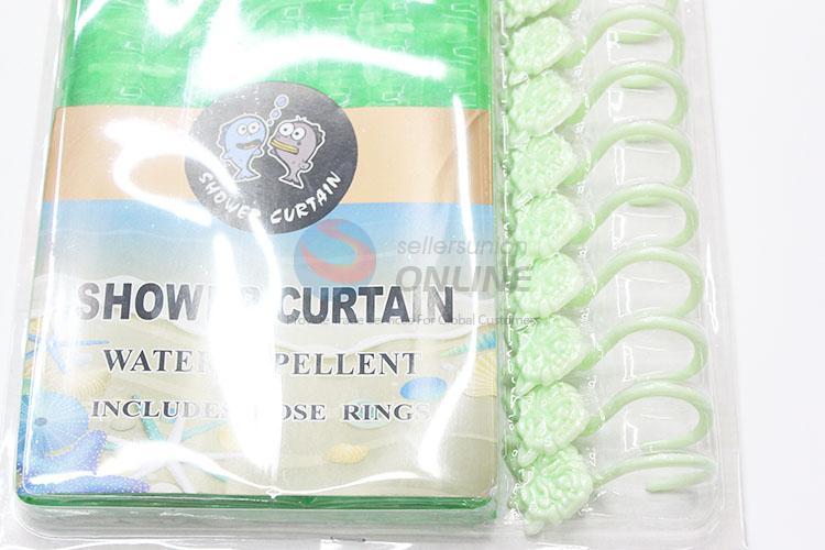 Green Color Waterproof Curtains Bathroom Shower Curtains