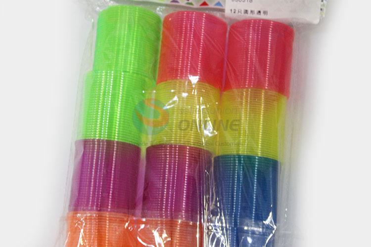 Best Selling 12pcs Colorful Plastic Alinky Rainbow Spring for Kids