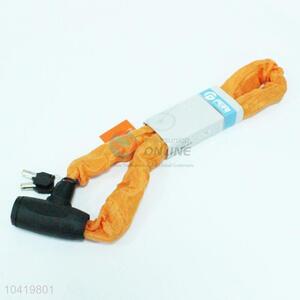 Orange Color Chain Design Bicycle Lock