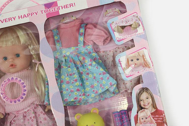 Cute Design 14-inch Lovely Doll for Kids Home Playing with 10 Sound