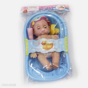 Wholesale Popular 10-inch Child with Bath Tub Infant Baby Doll for Kids
