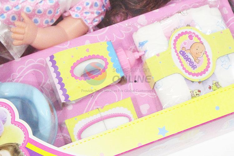 Factory Price China Supply Lovely Doll Toys With Feeding Set