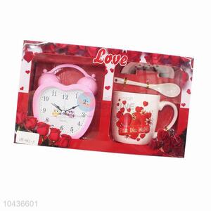Couple gift ceramic mug with alarm clock