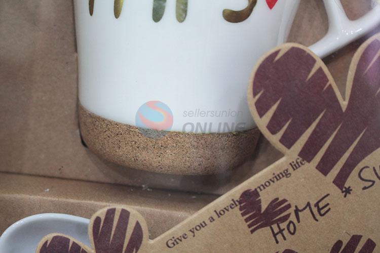 Large capacity couple souvenir cups with spoon