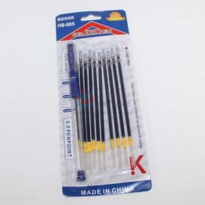 Low price blue gel pen/refill set