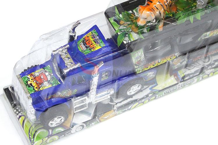 Custom Inertial Towing Vehicle With 5 Pieces Animal Toy Set
