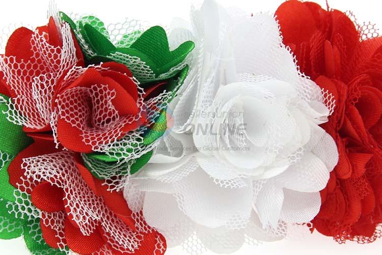 Popular Handmade Flower Christmas Hair Band Fashion Baby Hair Ribbon