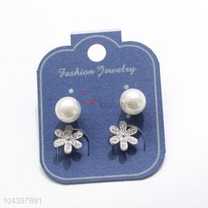 Bottom price nice design pearl&zircon ear stub