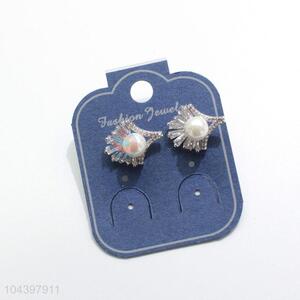 Popular promotional pearl&zircon ear stub