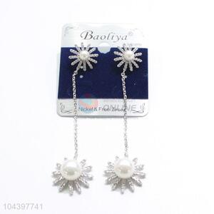 High-end pearl&zircon earring