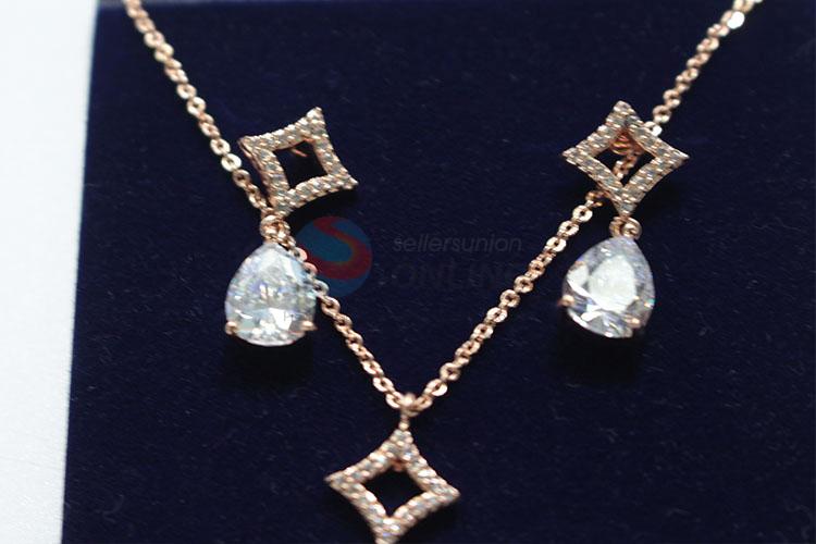 Good quality zircon necklace&earrings set
