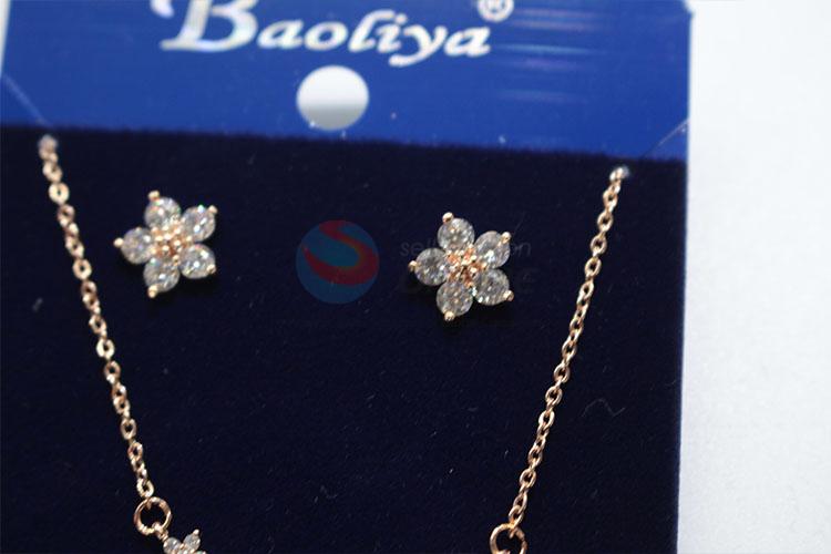 Professional factory zircon necklace&earrings set