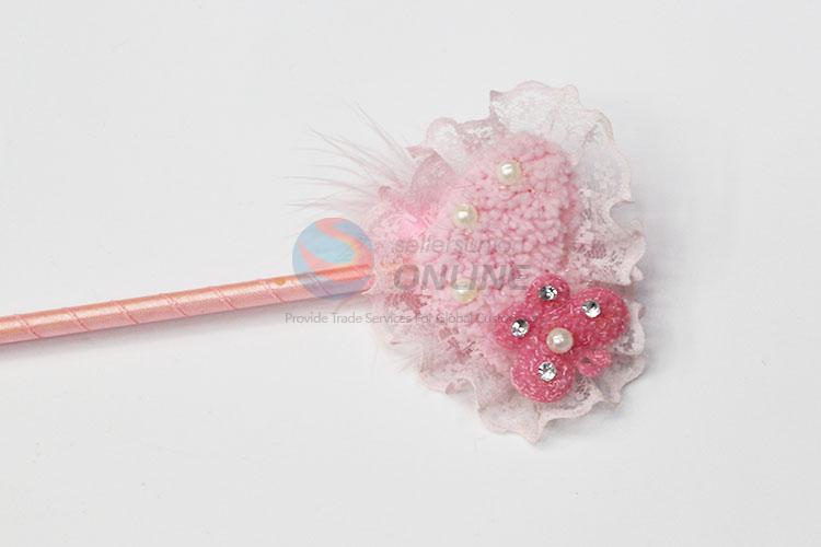 Promotional Gift Cartoon Lovely Ball Point Pen with Heart Top