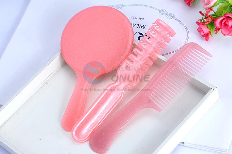 Customized cheap newest plastic mirror&comb set