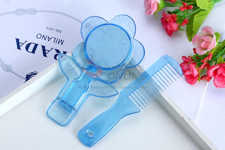 Popular design low price plastic mirror&comb set