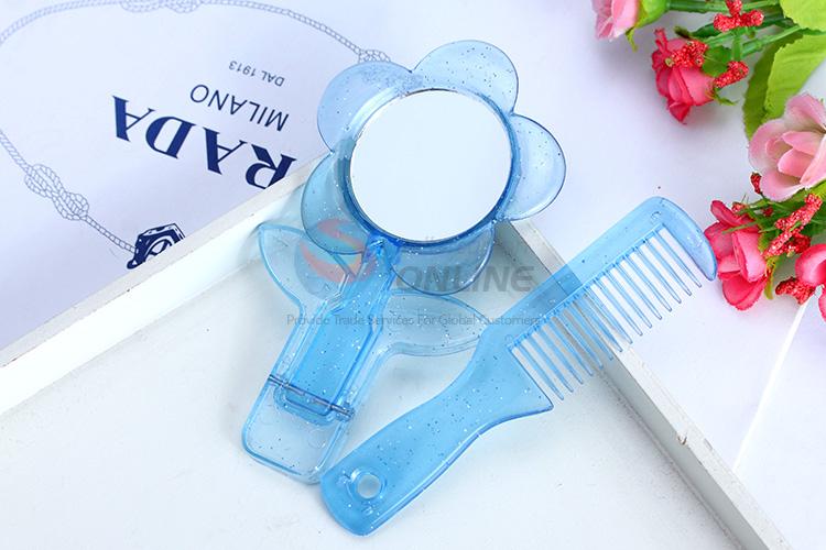 Popular design low price plastic mirror&comb set