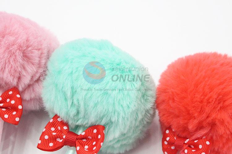 Bowknot Hairball Design Plastic Ballpoint Pen