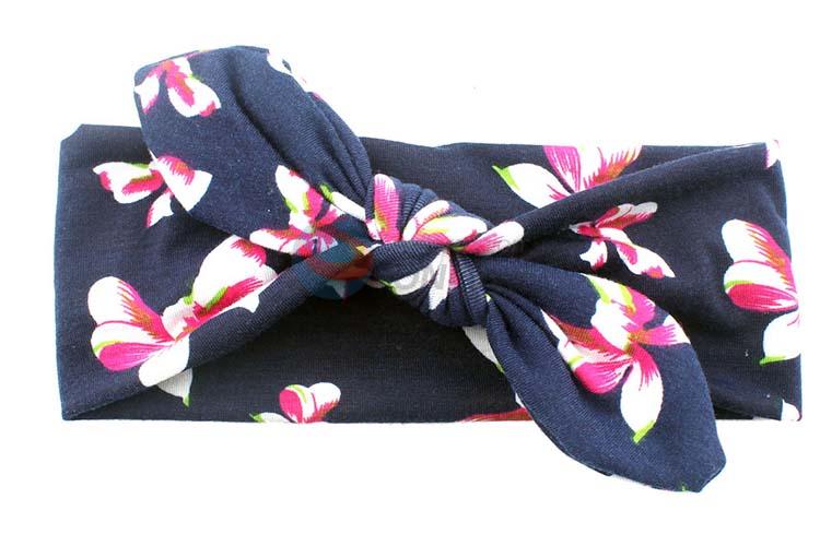 Factory Price Popular Wholesale Rabbit Design Flower Printing Hairband For Kids