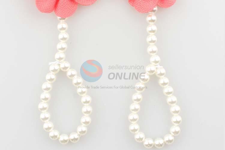 Low Price Trendy Chiffon Flower Pearl Baby Foot Ornaments