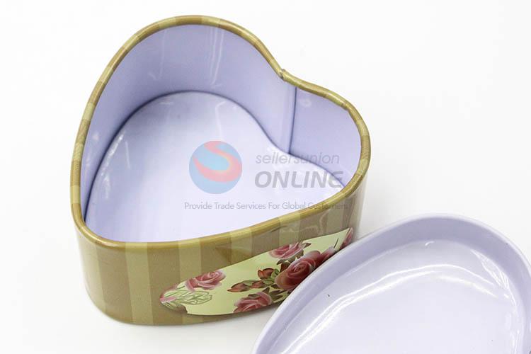 Fashion Style Custom Printed Tin Storage Boxes Set in Heart Shape