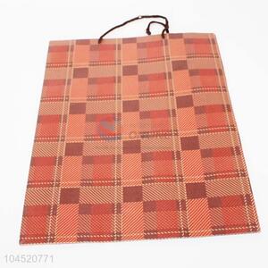 New arrival fashion red plaid printed paper gift bag