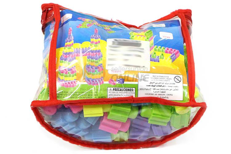 Custom 80 Pieces Colorful Building Blocks With Half-Round Hand Bag