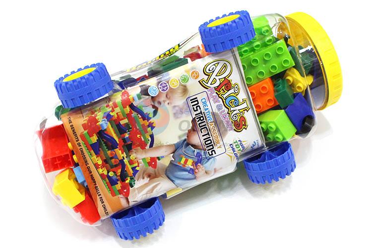 Latest 71 Pieces Plastic Building Block With Car Shape Barrel