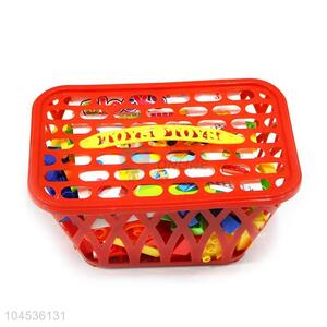 Unique Design 80 Pieces Colorful Plastic Building Blocks With Basket