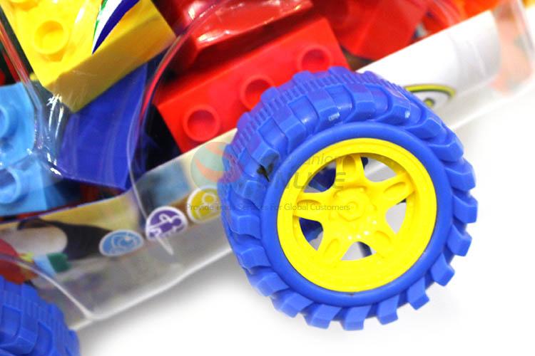 Cute Design Car Shape Barrel 52 Pieces Educational Building Block