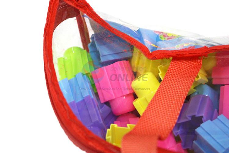 Custom 80 Pieces Colorful Building Blocks With Half-Round Hand Bag