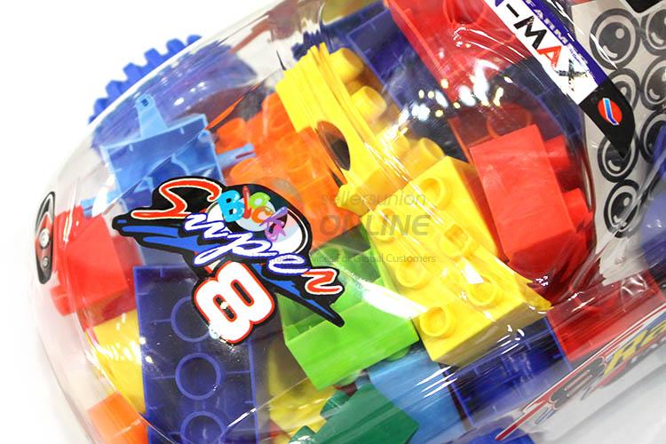 Latest 71 Pieces Plastic Building Block With Car Shape Barrel