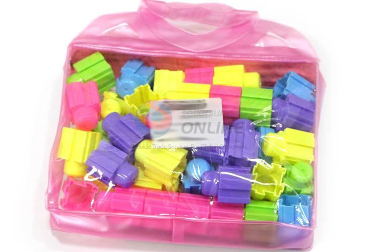 New Design Plastic Colorful 40 Pieces Building Block With Handbag