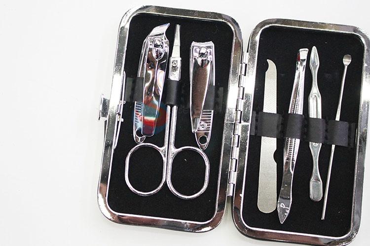 Luxurious 7pcs colourful metal frame manicure set