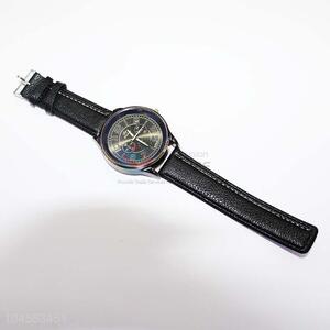 Good quality pu leather watch,black