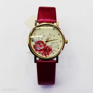 Wholesale cheap price flower printing watch for women