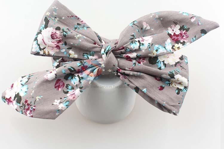 Best Selling Bowknot Flower Printing Hairband For Girl