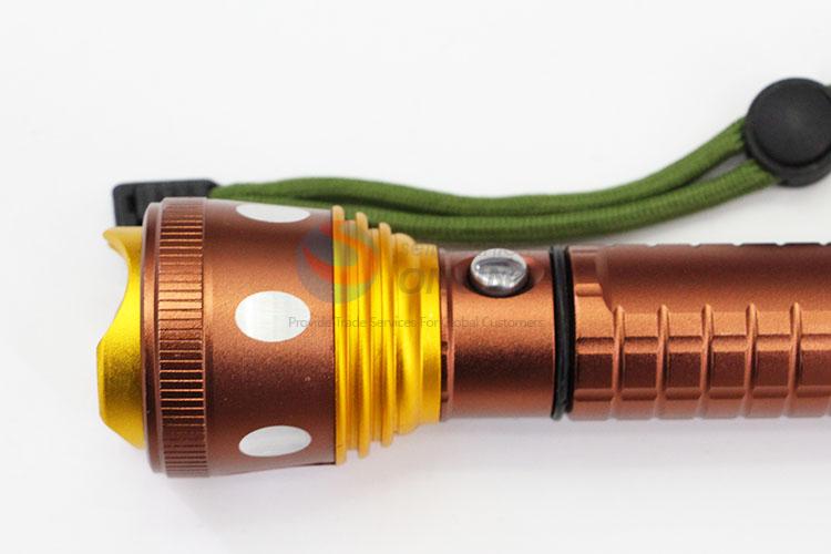 Normal Low Price Golden Color Aluminum Alloy Super Flashlight with T6 Lamp Bulb