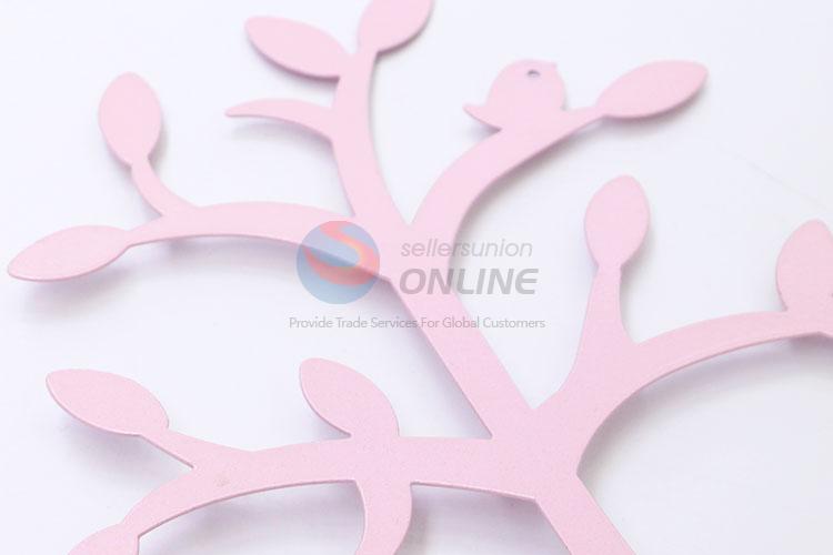 Wholesale Custom Pink Color Tree Shaped Iron Earrings Jewelry Display Rack