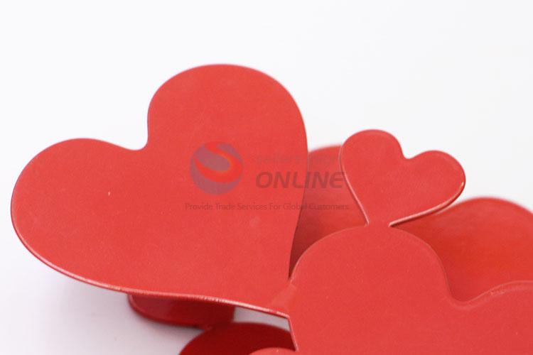 Latest Arrival Red Color Heart Shaped Metal Tissue Paper Holder Cover