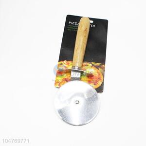 Stainless Steel Pizza Cutter With Wooden Handle Pizza Knife Cutter