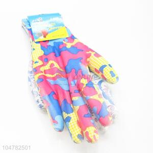 Colorful Pattern PU Working Gloves Protective Gloves Safety Gloves